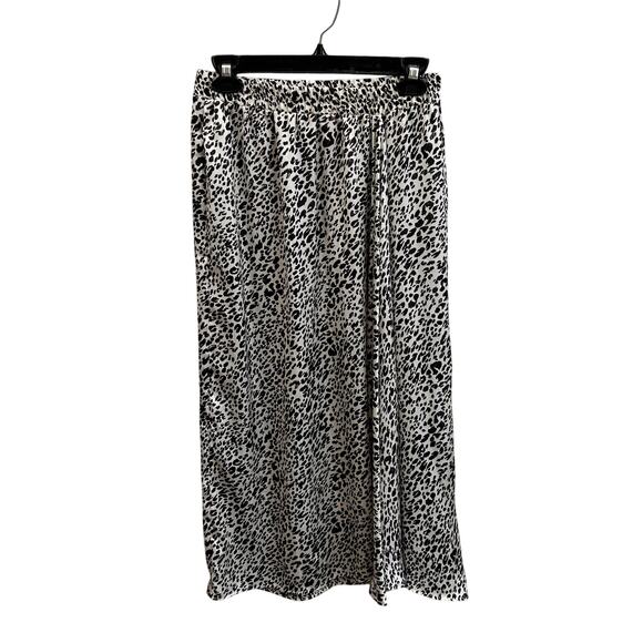 Zara Leopard Print Satin Midi Skirt Size Small - Picture 1 of 4